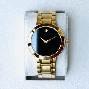 New Movado 40mm Gold Plated Men's Watch! Stunning!